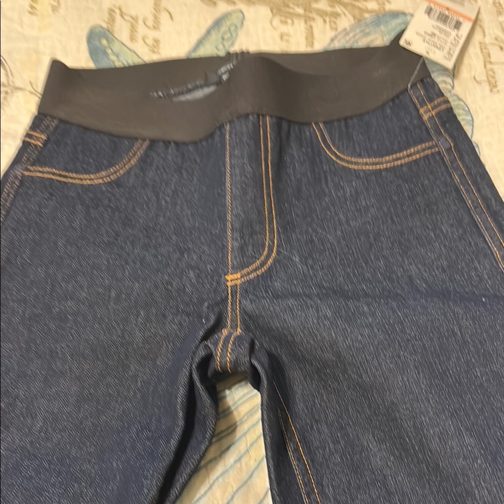 Karen Kane Blue Jeggings with Gray Waistband